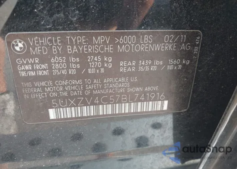 2011 BMW X5 xDrive35I from USA, damaged, VIN 5UXZV4C57BL741916